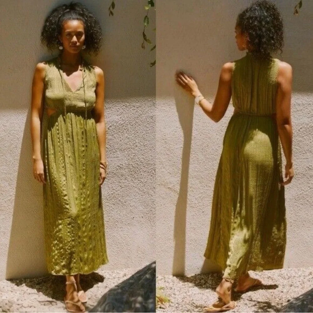 Anthropologie - Sarah Hann Textured Mock-Neck Cutout Dress NWT - Picture 7 of 7